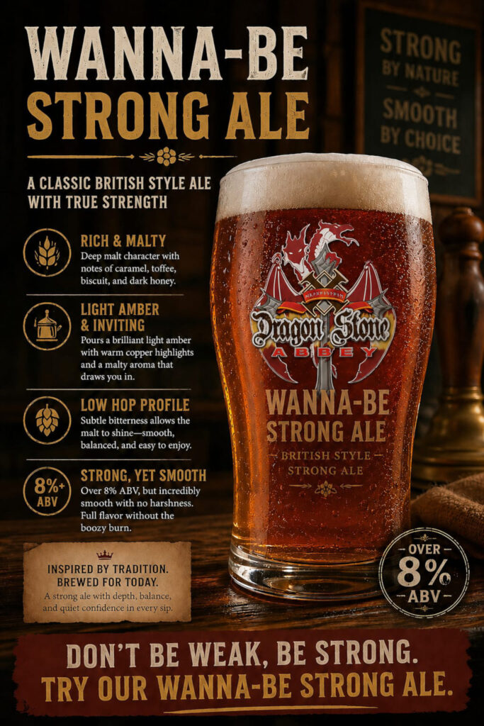 New Beer Release: Dragon Stone Abbey’s Wanna-Be Strong Ale